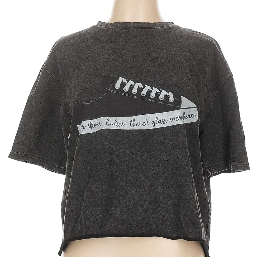 Wear Your Shoes Ladies, There's Glass Everywhere Feminist Graphic T-Shirt Size L